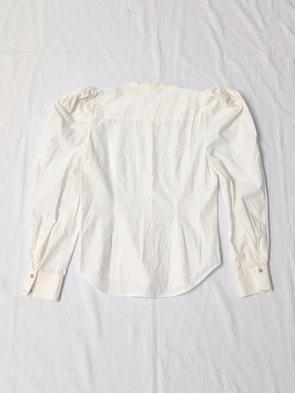 Ulla Johnson Long Puff Sleeve Cotton Blouse Shirt Size 4 Off-White